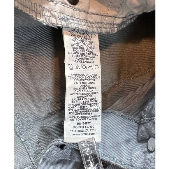 PRANA Jeans Pants Womens 12 / 31 Light Gray/blue KARA Denim Stretch Mid Rise - Picture 9 of 9